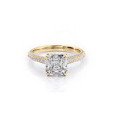 2 CT Asscher Cut Pave Lab-Grown Diamond Engagement Ring