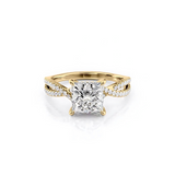 2 CT Princess Cut Split Shank Pave Lab-Grown Diamond Engagement Ring