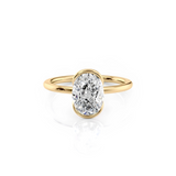 2 CT Oval Cut Half Bezel Lab-Grown Diamond Engagement Ring