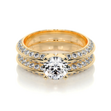 1 CT Round Cut Pave Lab-Grown Diamond Bridal Set