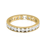 1.2 TCW Round Cut Lab-Grown Diamond Channel Full Eternity Wedding Band