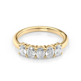 1 TCW Oval Cut Lab-Grown Diamond Five Stone Wedding Band