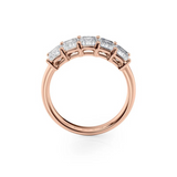2.5 TCW Emerald Cut Lab-Grown Diamond Five Stone Wedding Band