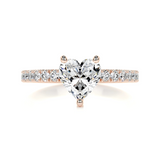1.65 CT Heart Cut Pave Lab-Grown Diamond Engagement Ring
