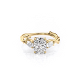 2 CT Cushion Cut Three Stone Twig Lab-Grown Diamond Engagement Ring
