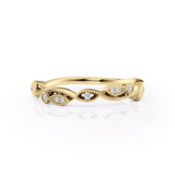 0.06 TCW Round Cut Lab-Grown Diamond Curved Wedding Band
