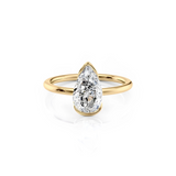 2 CT Pear Cut Half Bezel Lab-Grown Diamond Engagement Ring