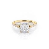 2 CT Asscher Cut Pave Lab-Grown Diamond Engagement Ring