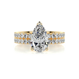 2 CT Pear Cut Pave Lab-Grown Diamond Bridal Set