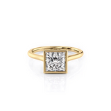 2 CT Princess Cut Bezel Lab-Grown Diamond Engagement Ring
