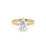 2 CT Pear Cut Vintage Hidden Halo Lab-Grown Diamond Engagement Ring