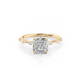 2 CT Asscher Cut Dainty Pave Lab-Grown Diamond Engagement Ring