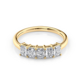 1 TCW Radiant Cut Lab-Grown Diamond Five Stone Wedding Band