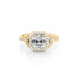 2 CT Asscher Cut Halo & Vintage Pave Lab-Grown Diamond Engagement Ring