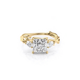 2 CT Princess Cut Three Stone Twig Lab-Grown Diamond Engagement Ring