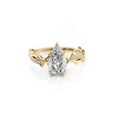 1.5 CT Pear Cut Three Stone Twig Lab-Grown Diamond Engagement Ring