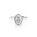 2 CT Oval Cut Bezel Lab-Grown Diamond Engagement Ring
