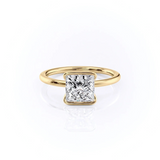 2 CT Princess Cut Half Bezel Lab-Grown Diamond Engagement Ring