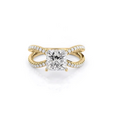 2 CT Princess Cut Split Shank Pave Lab-Grown Diamond Engagement Ring