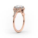 2 CT Princess Cut Halo & Vintage Pave Lab-Grown Diamond Engagement Ring