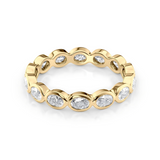 1.4 TCW East West Oval Cut Lab-Grown Diamond Bezel Full Eternity Wedding Band