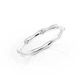 0.1 TCW Round Cut Lab-Grown Diamond Curved Wedding Band