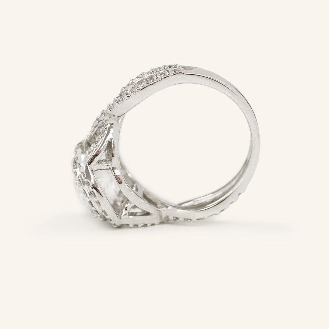 1 CT Oval Cut Double Halo & Twisted Pave Lab-Grown Diamond Engagement Ring 2