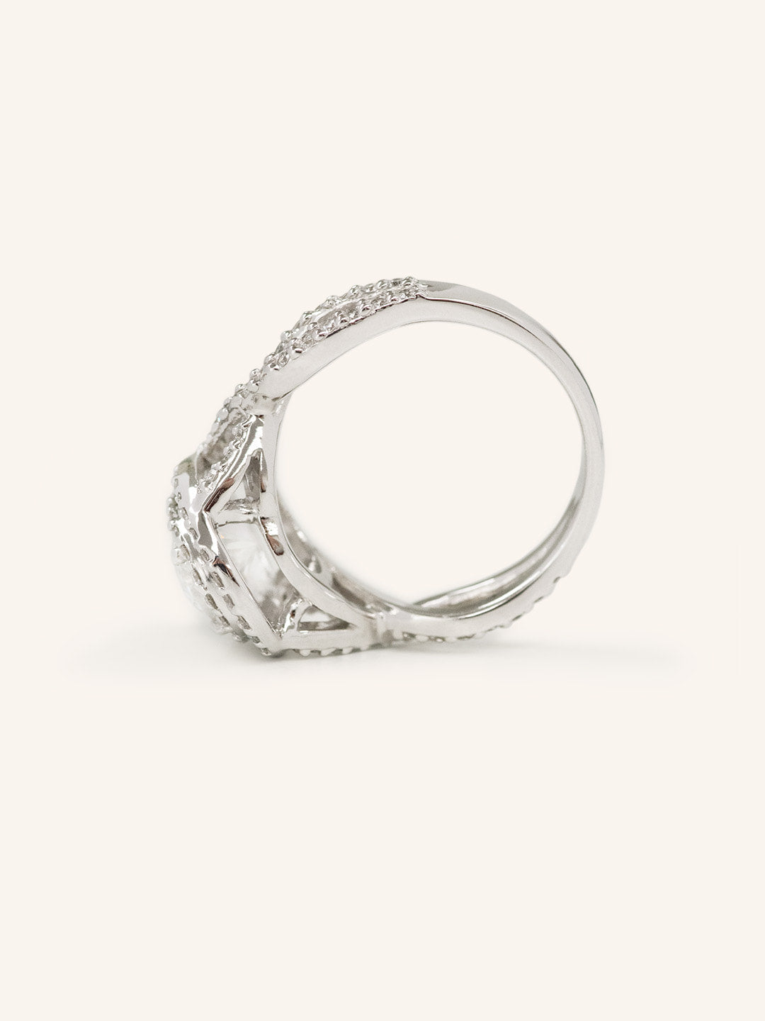 1 CT Oval Cut Double Halo & Twisted Pave Lab-Grown Diamond Engagement Ring 2
