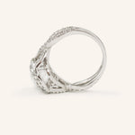 1 CT Oval Cut Double Halo & Twisted Pave Lab-Grown Diamond Engagement Ring 2
