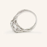 1 CT Oval Cut Double Halo & Twisted Pave Lab-Grown Diamond Engagement Ring 2