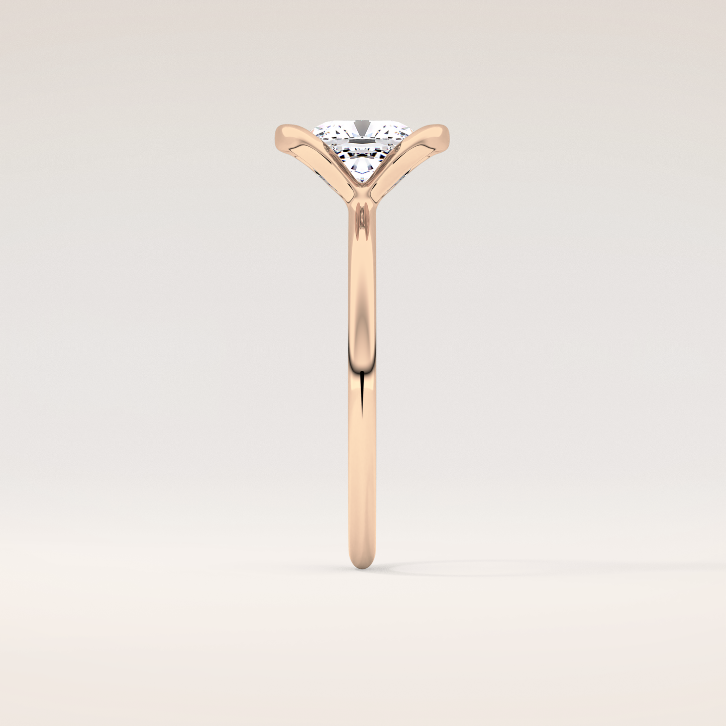 2.0 CT Cushion Cut Half Bezel Lab-Grown Diamond Engagement Ring