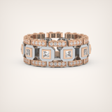 3.30 CT Two Tone Princess & Round Moissanite Diamond Band For Him