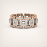 3.30 CT Two Tone Princess & Round Moissanite Diamond Band For Him