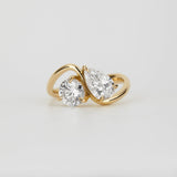 2.06 TCW Pear & Round Cut Toi Et Moi Lab-Grown Diamond Engagement Ring