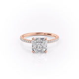 2 CT Asscher Cut Pave Lab-Grown Diamond Engagement Ring