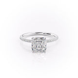 2 CT Asscher Cut Pave Lab-Grown Diamond Engagement Ring