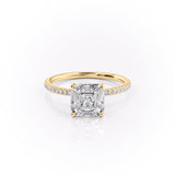 2 CT Asscher Cut Pave Lab-Grown Diamond Engagement Ring