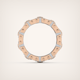3.30 CT Two Tone Princess & Round Moissanite Diamond Band For Him