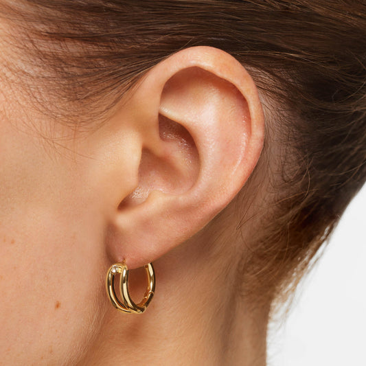 0.02 TCW Round Lab-Grown Diamond Hoop Earrings