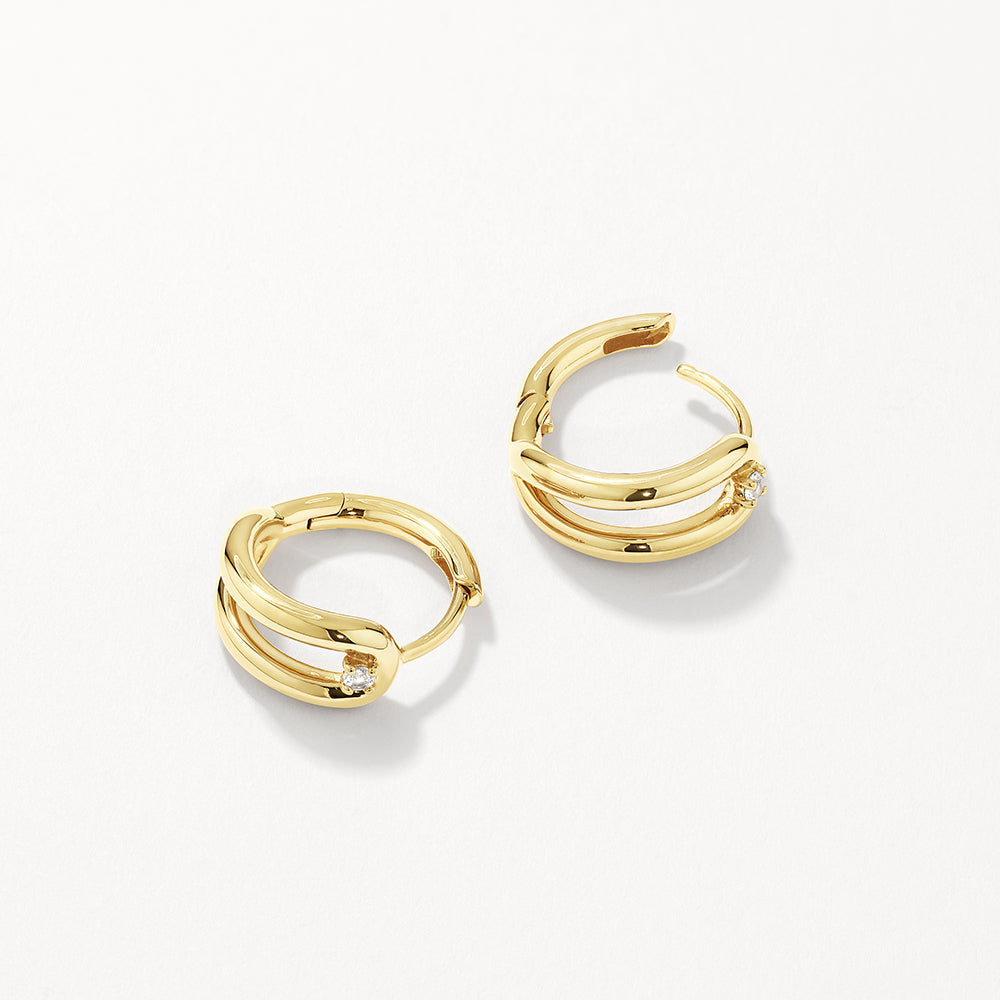 0.02 TCW Round Lab-Grown Diamond Hoop Earrings