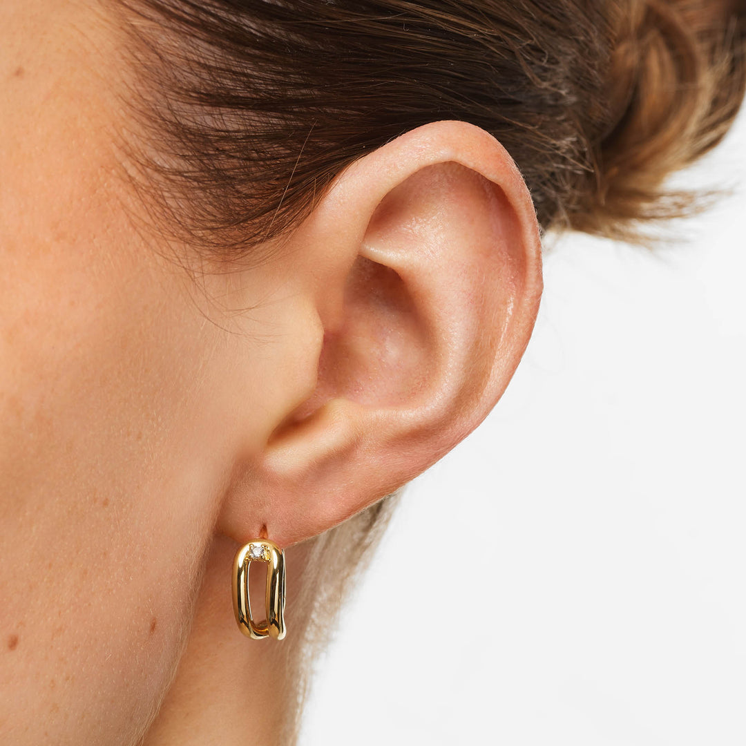 0.02 TCW Round Lab-Grown Diamond Hoop Earrings