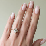 2 CT Marquise Cut Cluster Lab-Grown Diamond Engagement Ring