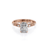 2 CT Radiant Cut Vintage Hidden Halo Lab-Grown Diamond Engagement Ring