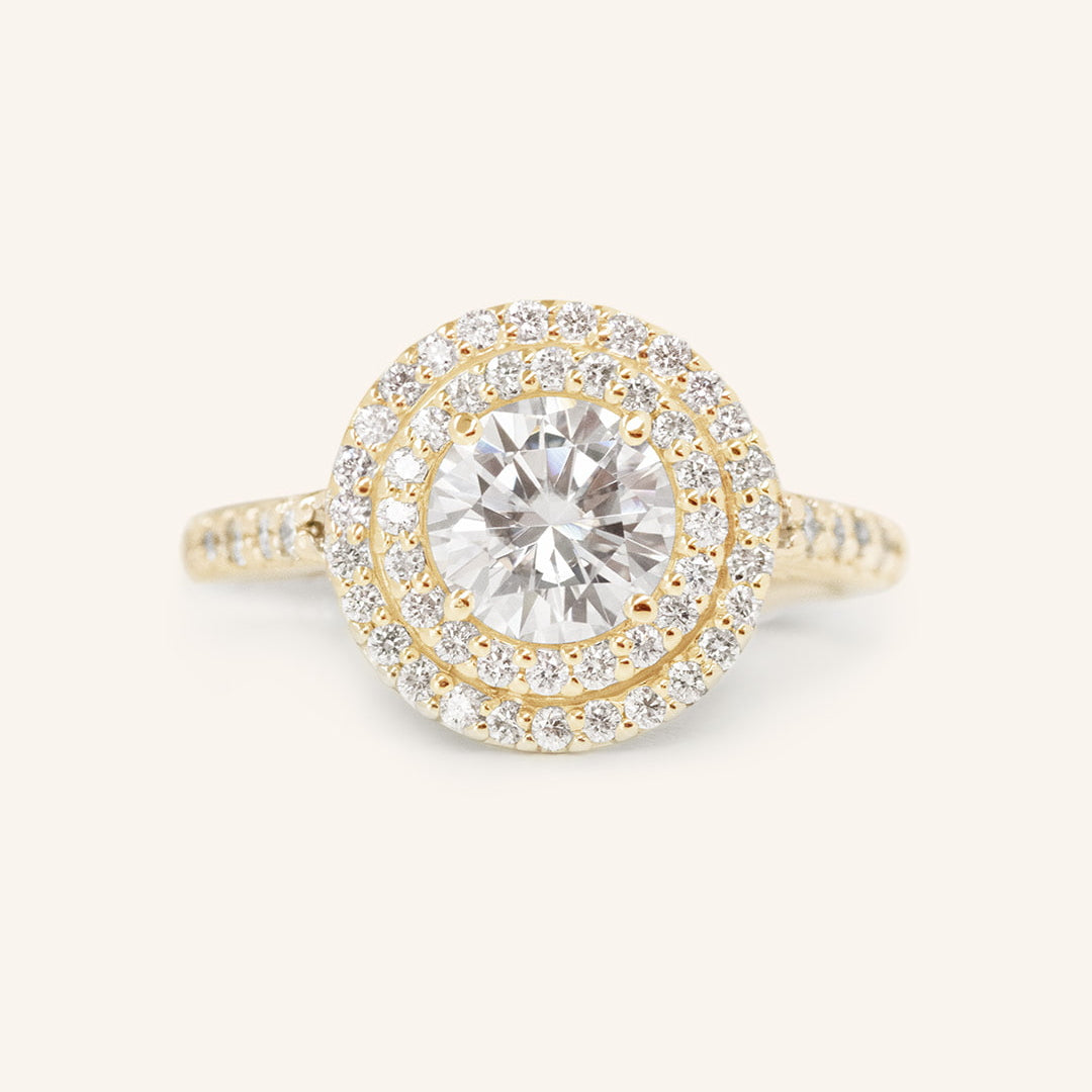 1 CT Round Cut Double Halo Lab-Grown Diamond Engagement Ring 3