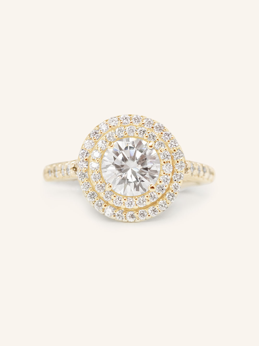 1 CT Round Cut Double Halo Lab-Grown Diamond Engagement Ring 3
