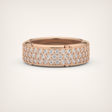 1.00 CT Muti- Row Setting Moissanite Diamond Band For Him