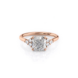 2 CT Cushion Cut Cluster Lab-Grown Diamond Engagement Ring