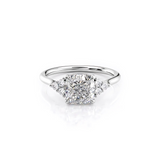 2 CT Cushion Cut Cluster Lab-Grown Diamond Engagement Ring