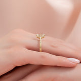 2 CT Emerald Cut Vintage Hidden Halo Lab-Grown Diamond Engagement Ring