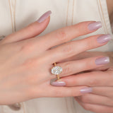 2 CT Oval Cut Vintage Hidden Halo Lab-Grown Diamond Engagement Ring